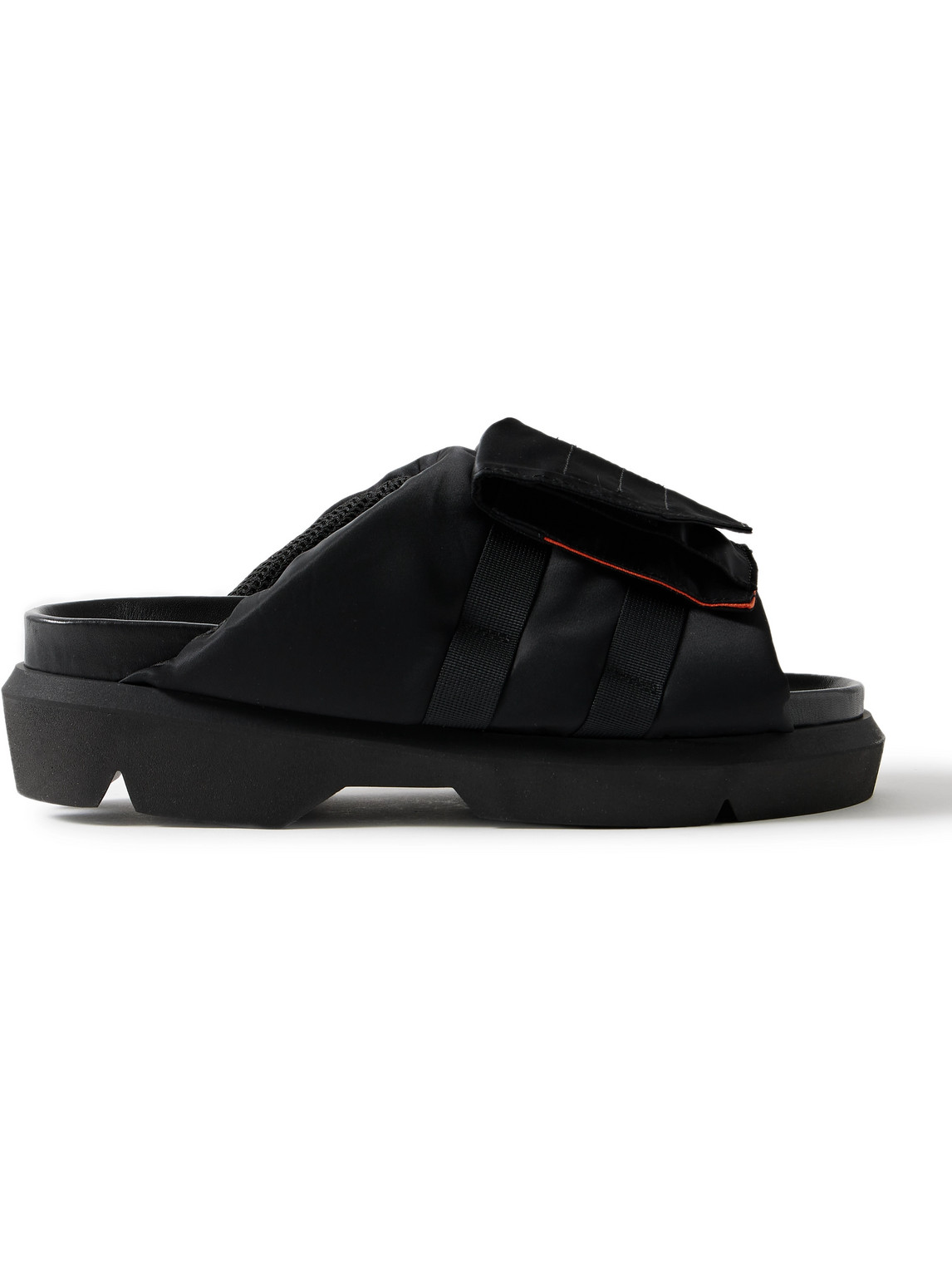 SACAI WEBBING-TRIMMED SHELL SLIDES