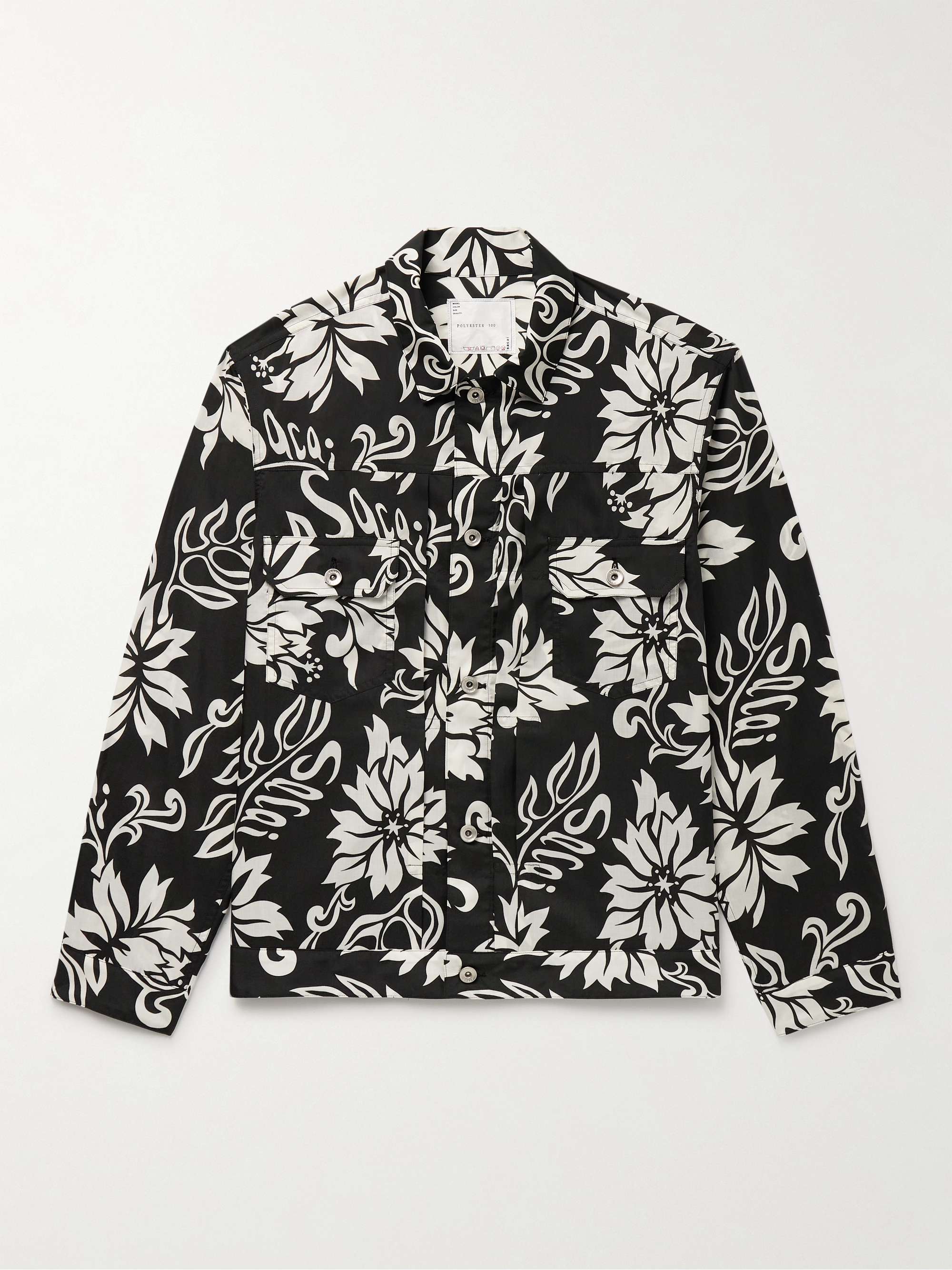 SACAI Pleated Floral-Print Voile Blouson Jacket for Men | MR PORTER