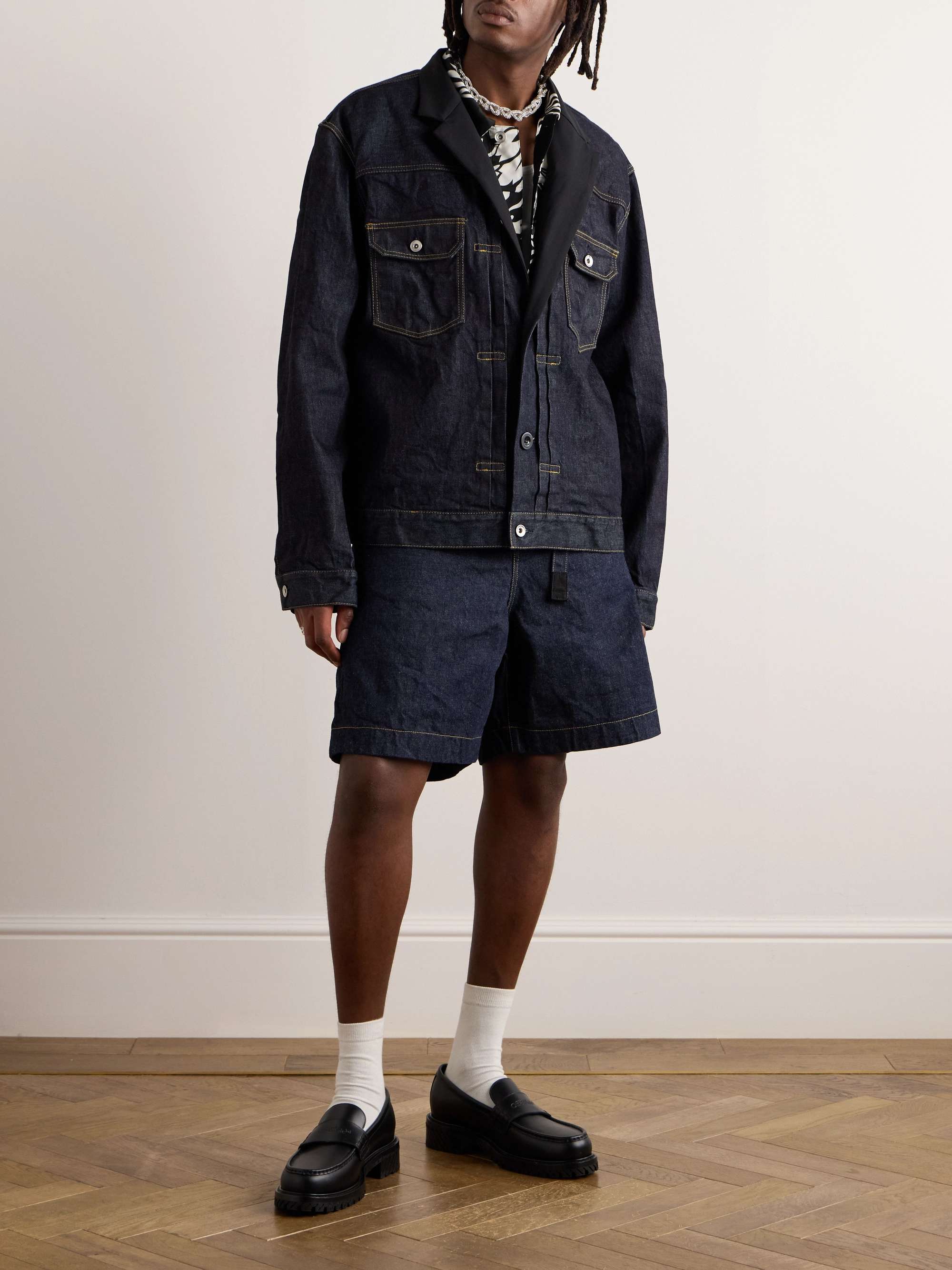 sacai Blue Paneled Denim Jacket