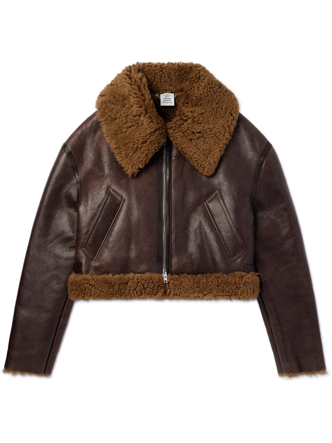 Vetements Shearling Jacket In Brown