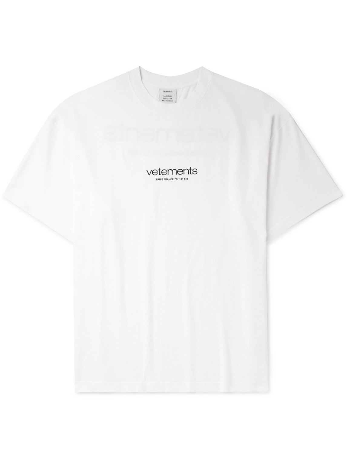 Vetements Logo-appliquéd Cotton-jersey T-shirt In White