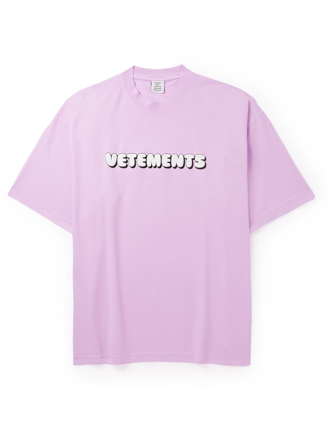 Vetements Logo-print Cotton-jersey T-shirt In Pink