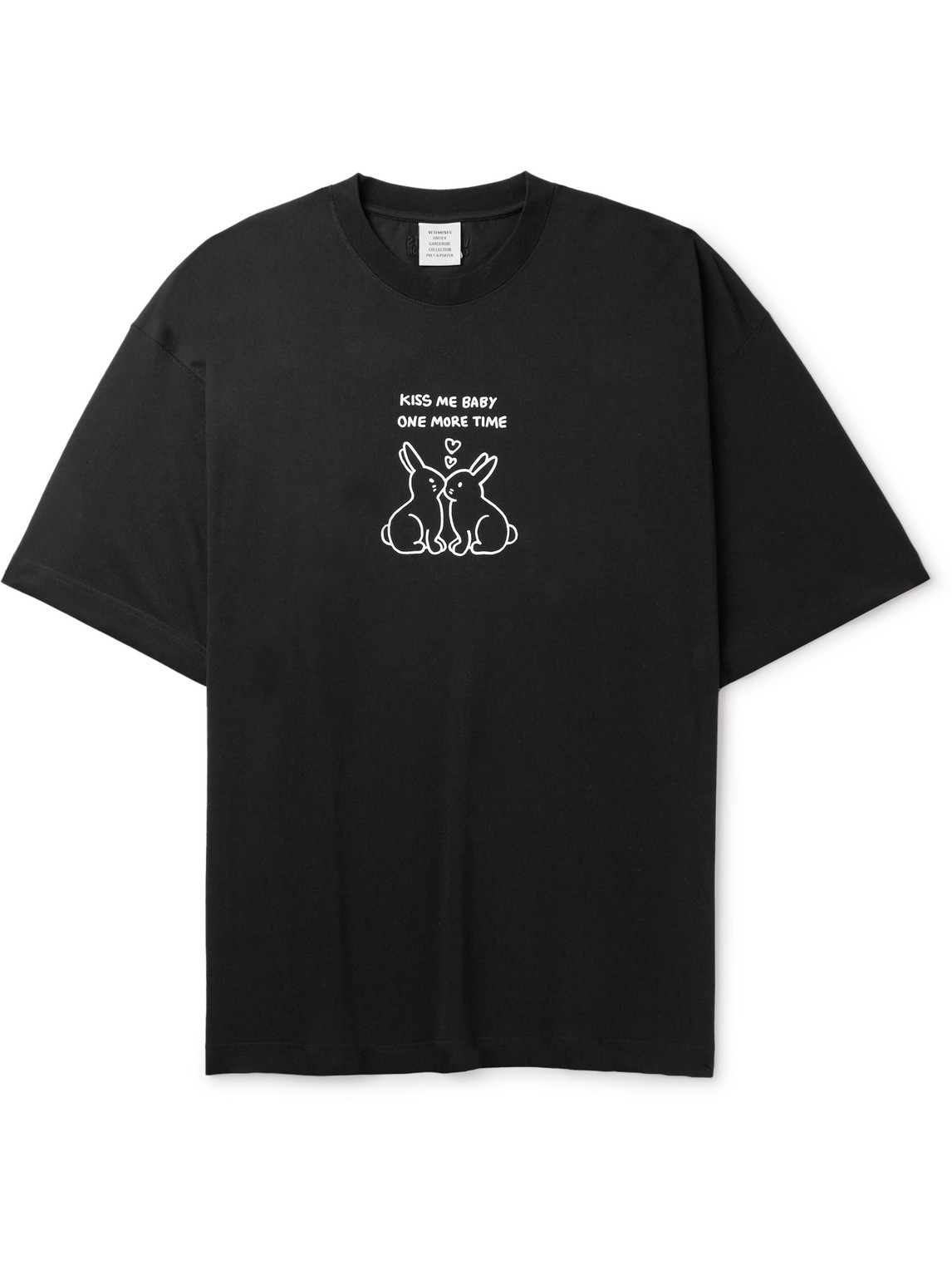 Shop Vetements Kissing Bunnies Printed Cotton-jersey T-shirt In Black