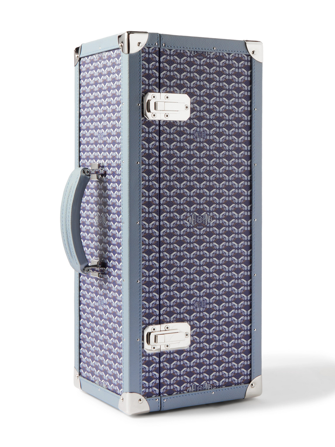 Up & Down Printed Coated-Canvas Wrapped Wood Three-Piece Watch Winder Trunk