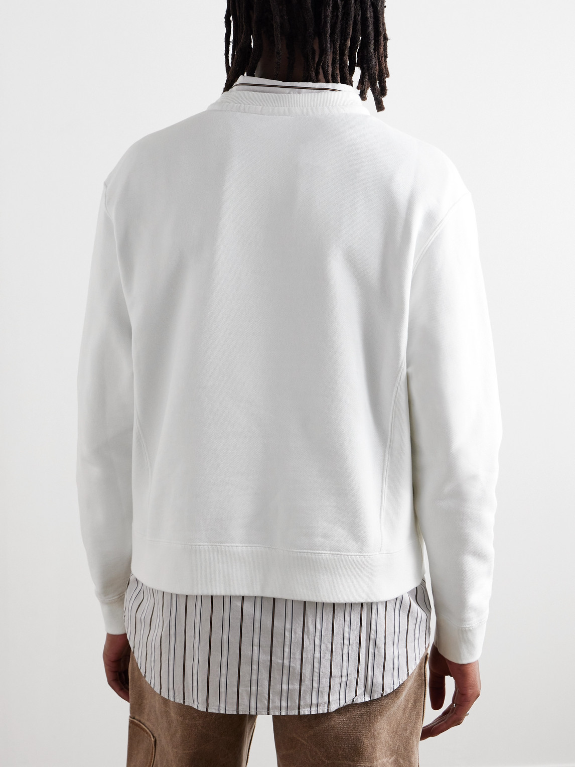 Shop Kenzo Verdy Logo-flocked Cotton-jersey Sweatshirt In White