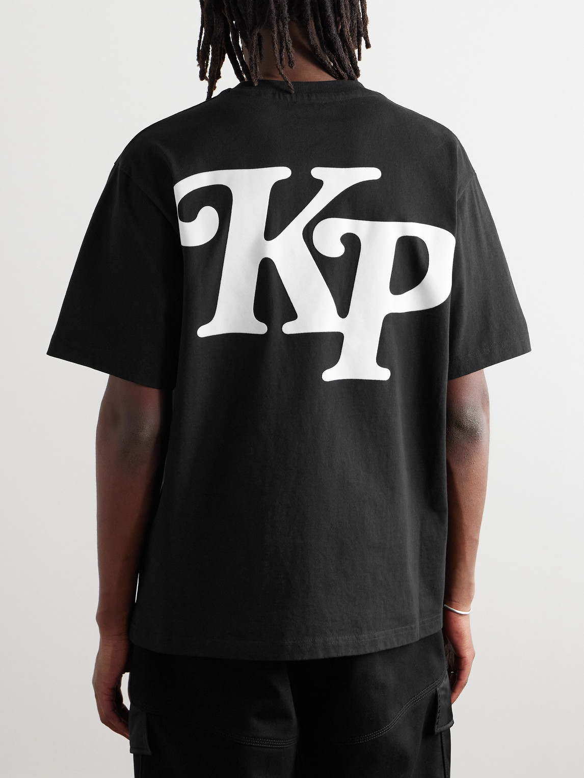 Shop Kenzo Verdy Logo-flocked Cotton-jersey T-shirt In Black
