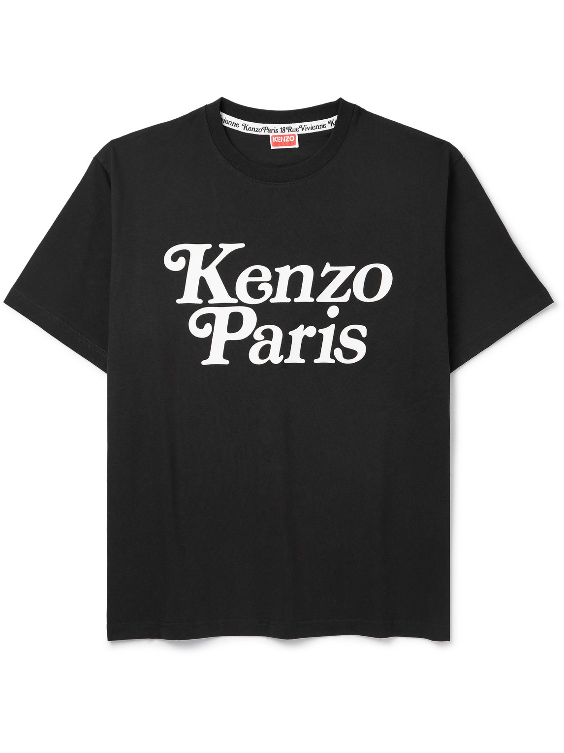 Shop Kenzo Verdy Logo-flocked Cotton-jersey T-shirt In Black