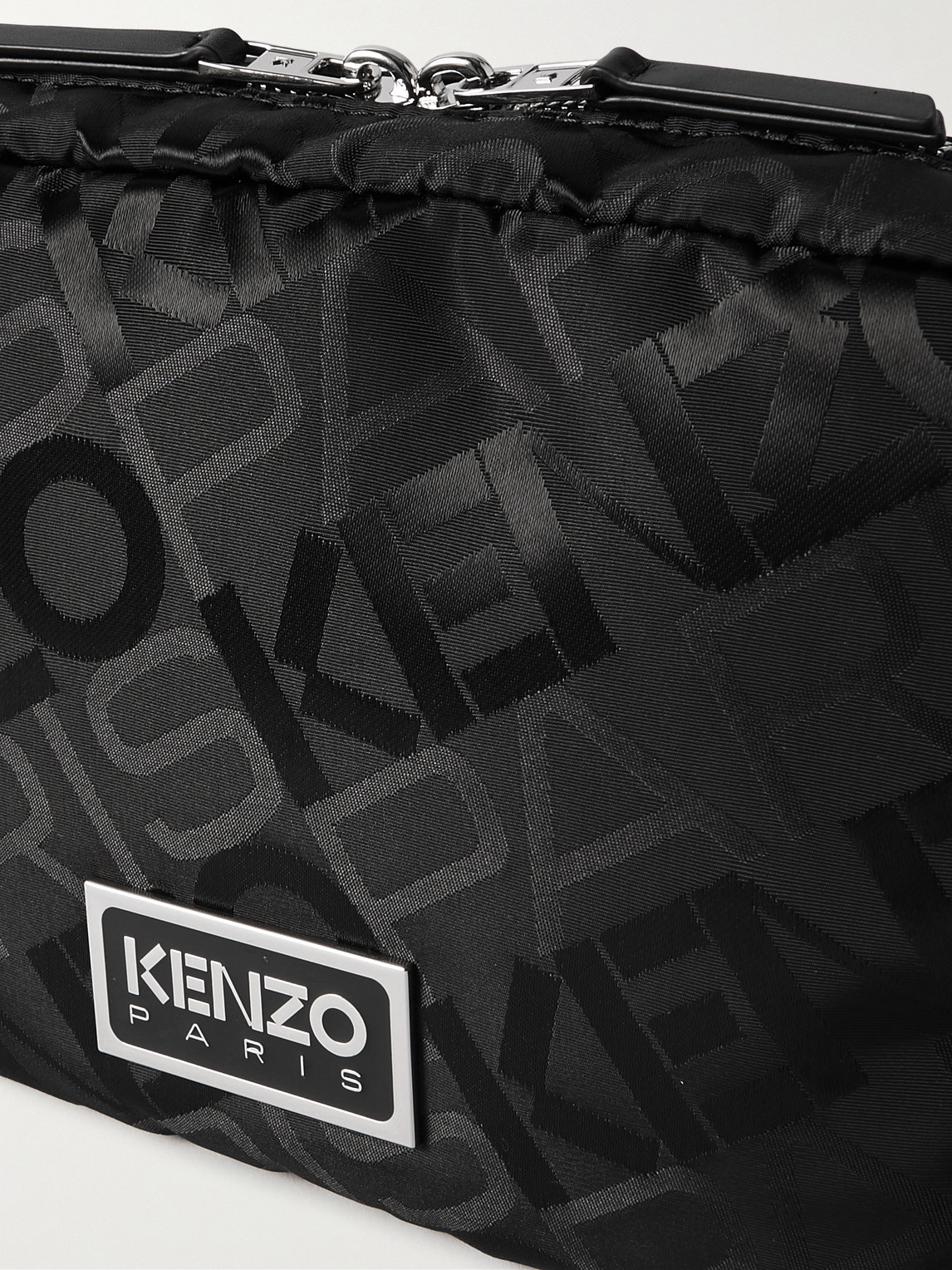 Shop Kenzo Logo-jacquard Shell Messenger Bag In Black