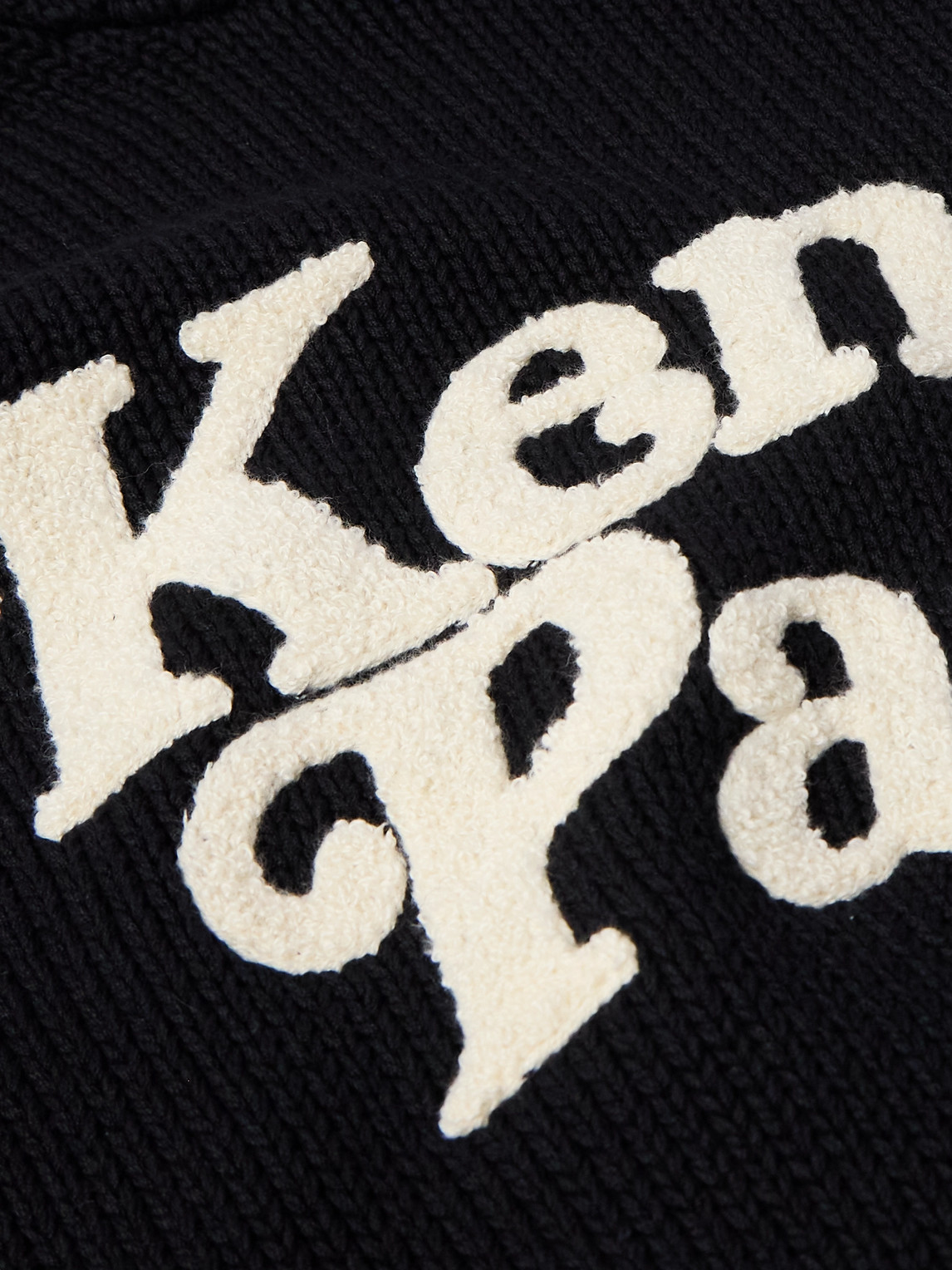 Shop Kenzo Logo-appliquéd Cotton Hoodie In Black