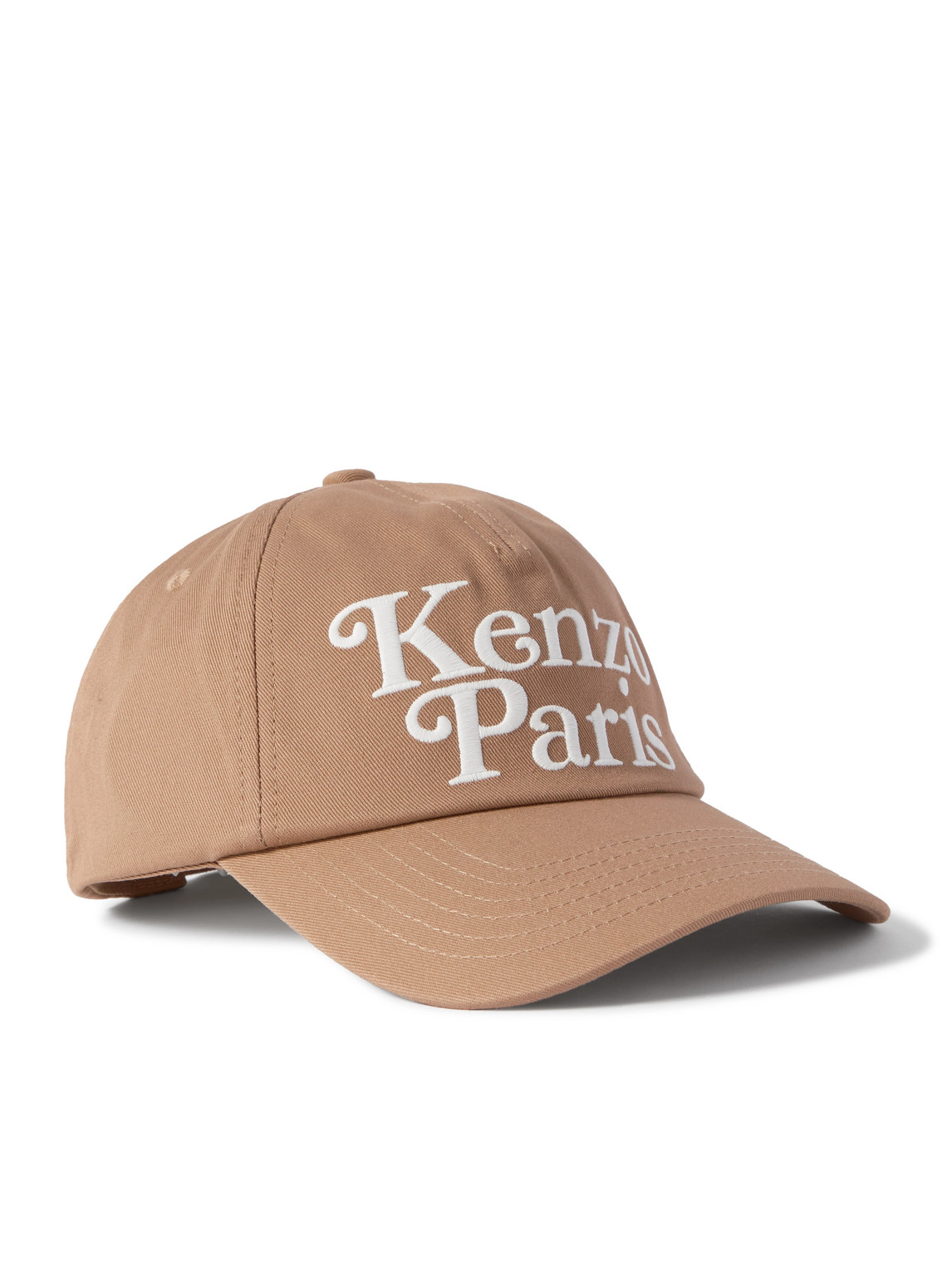 Kenzo Logo-embroidered Cotton-twill Baseball Cap In Brown
