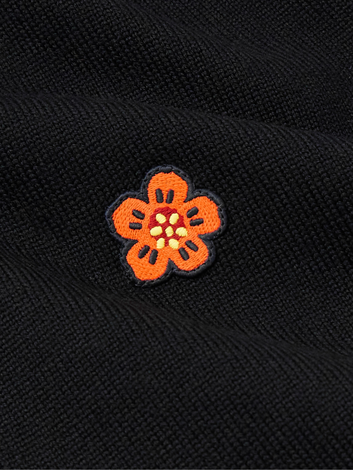 Shop Kenzo Logo-appliquéd Wool Cardigan In Black
