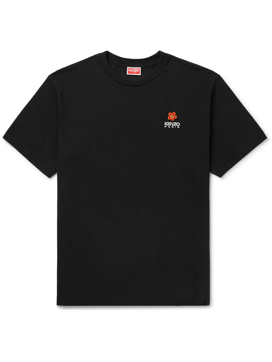 Kenzo Appliquéd Logo-embroidered Cotton-jersey T-shirt In Black
