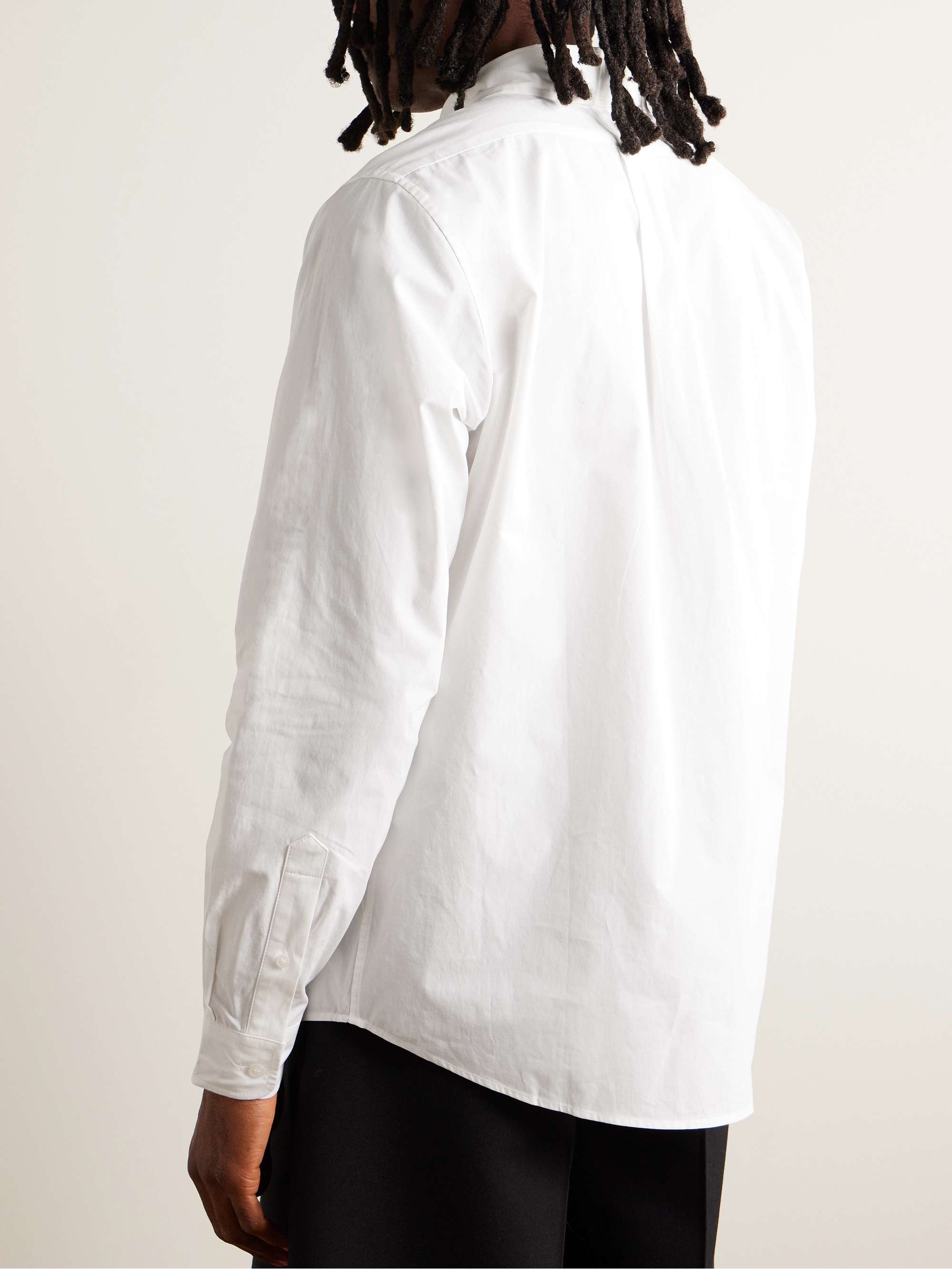 KENZO Button-Down Collar Logo-Embroidered Cotton-Poplin Shirt