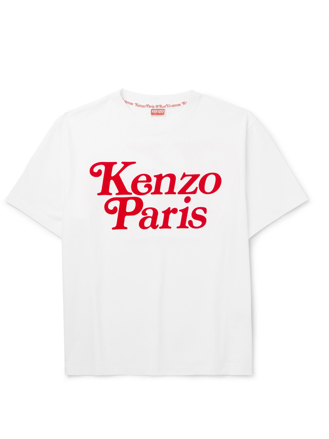 Shop Kenzo Verdy Logo-flocked Cotton-jersey T-shirt In White