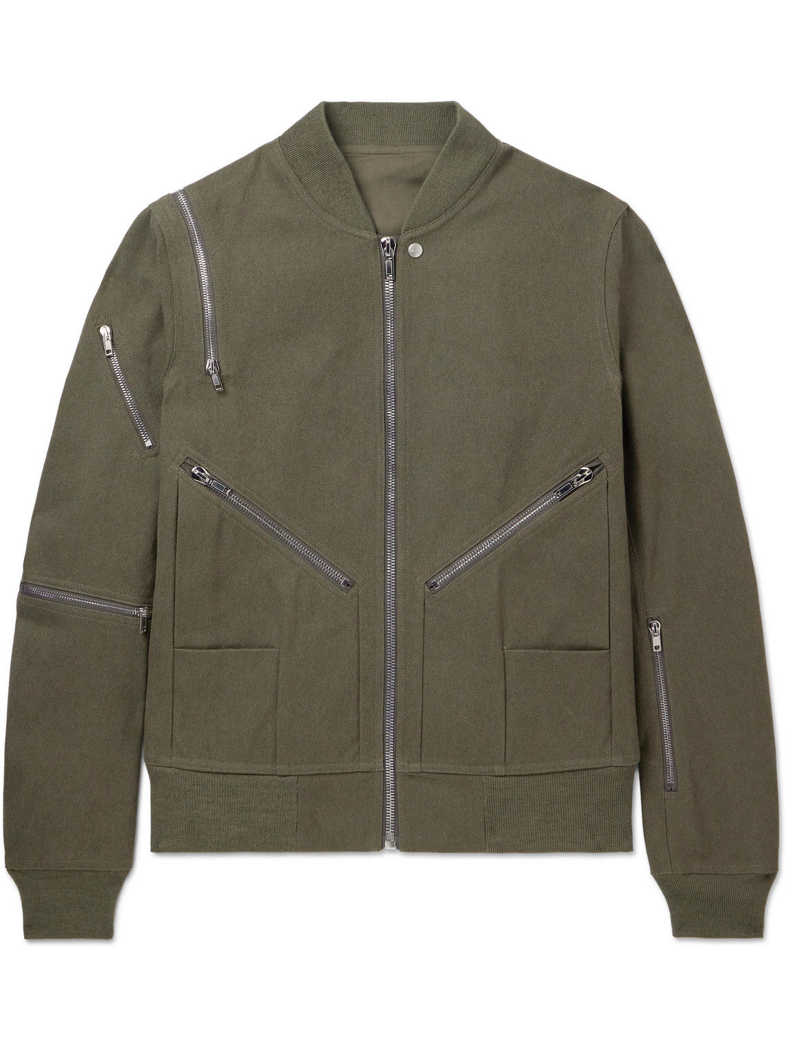 Rick Owens Bonotto Cotton-twill Bomber Jacket In Green