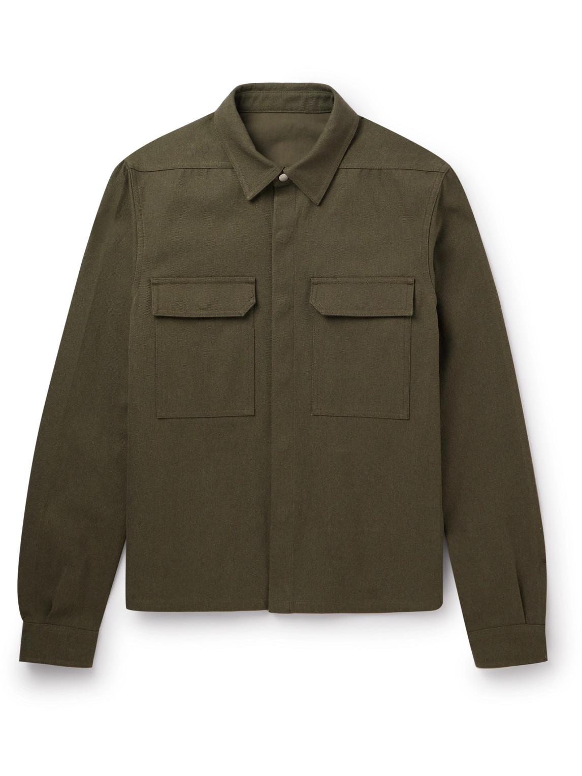Rick Owens Cotton-twill Overshirt In Green