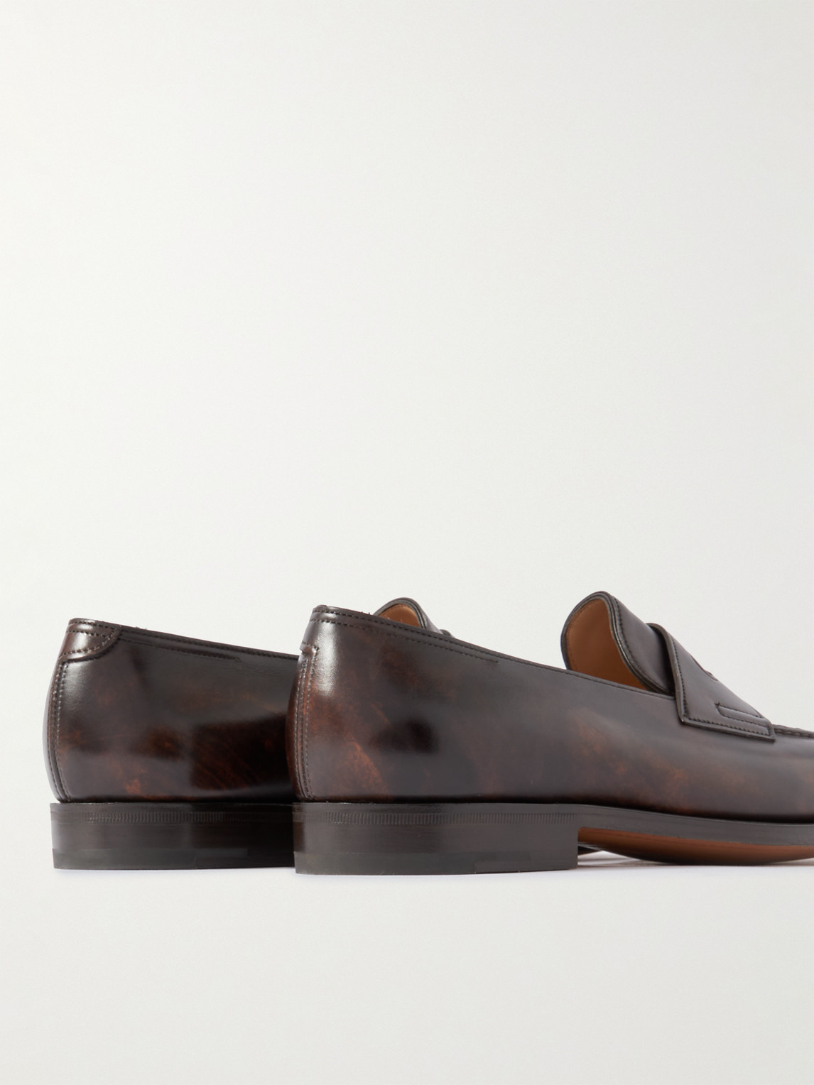 Shop John Lobb Lopez Leather Penny Loafers In Black