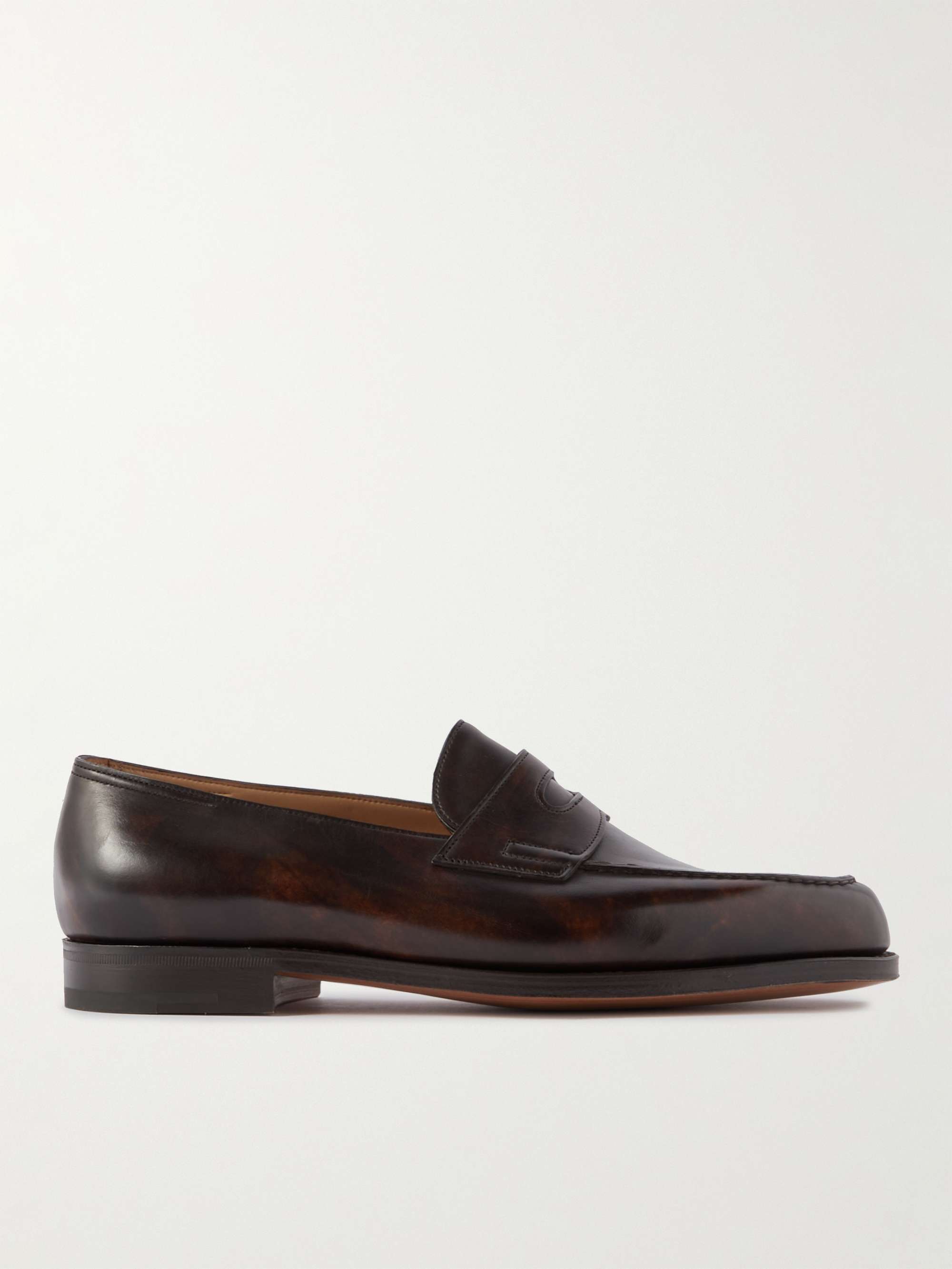 JOHN LOBB Lopez Leather Penny Loafers for Men | MR PORTER