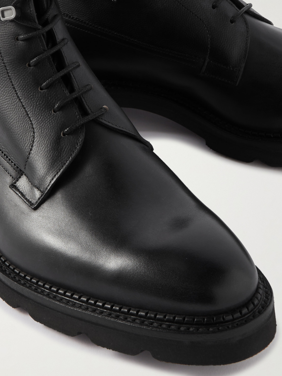 Shop John Lobb Alder Burnished-leather Boots In Black