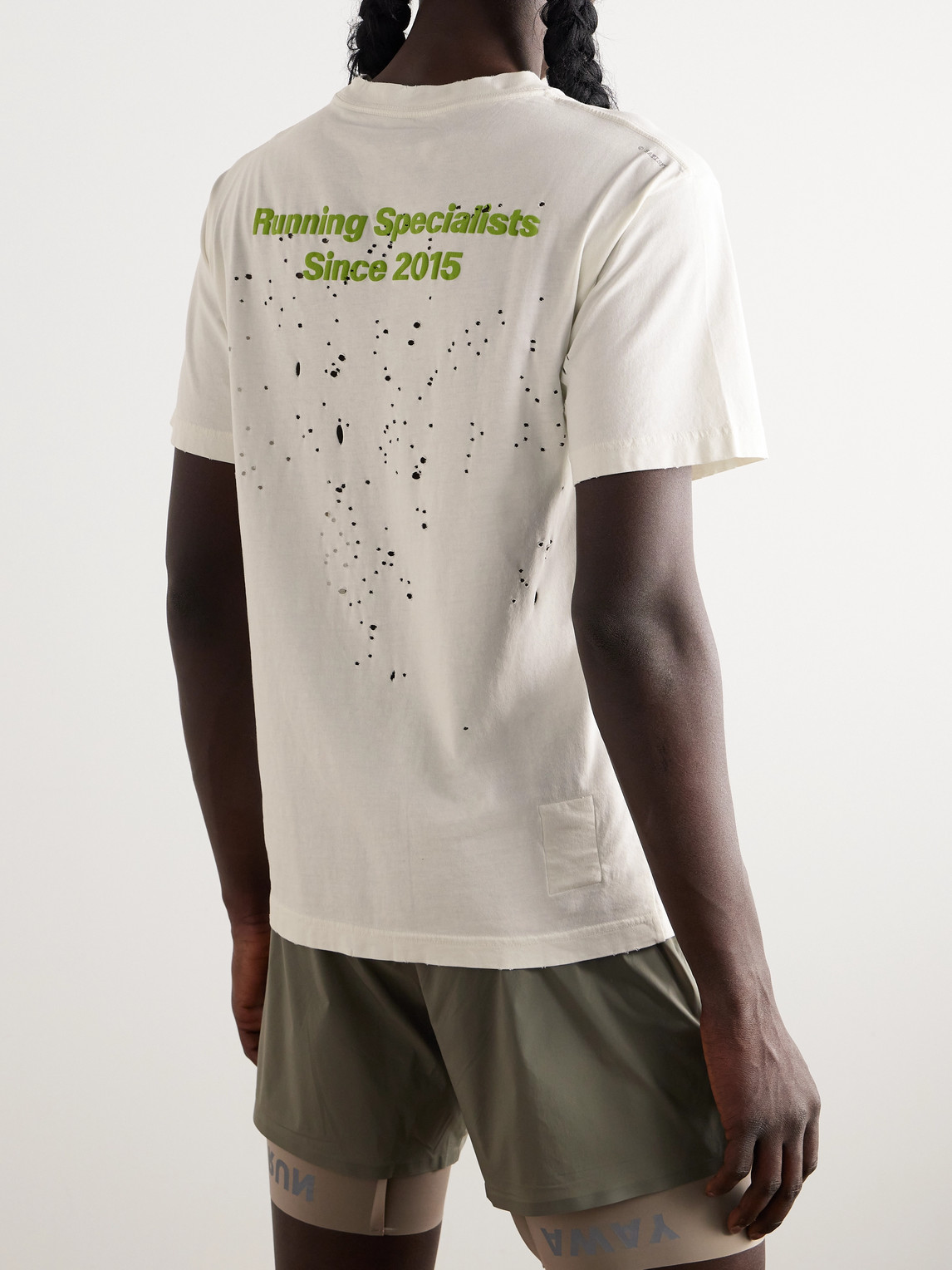 Shop Satisfy Mothtech™ Logo-print Organic Cotton-jersey T-shirt In White