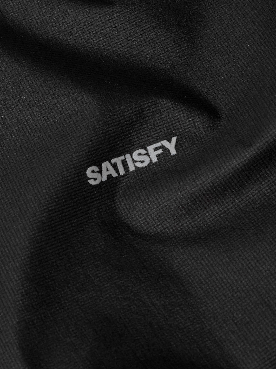 Shop Satisfy Pertex® 3l Fly Logo-appliquéd Recycled-ripstop Hooded Jacket In Black