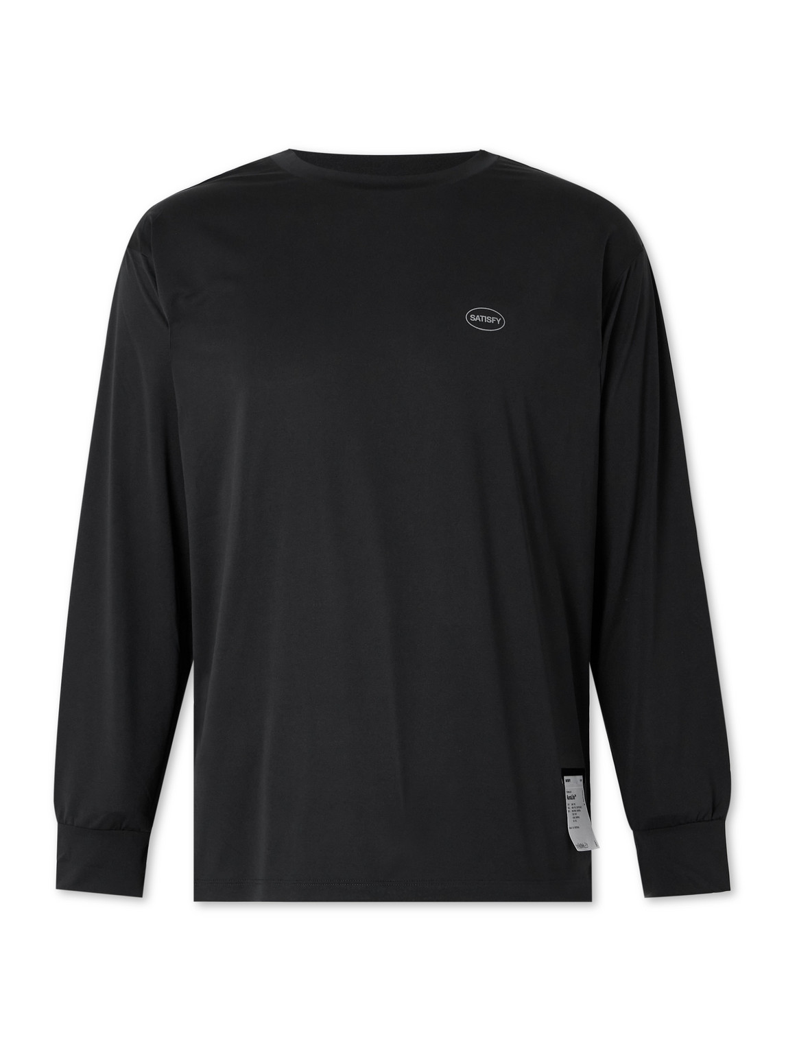 Satisfy Logo-print Recycled-auralite™ Jersey T-shirt In Black