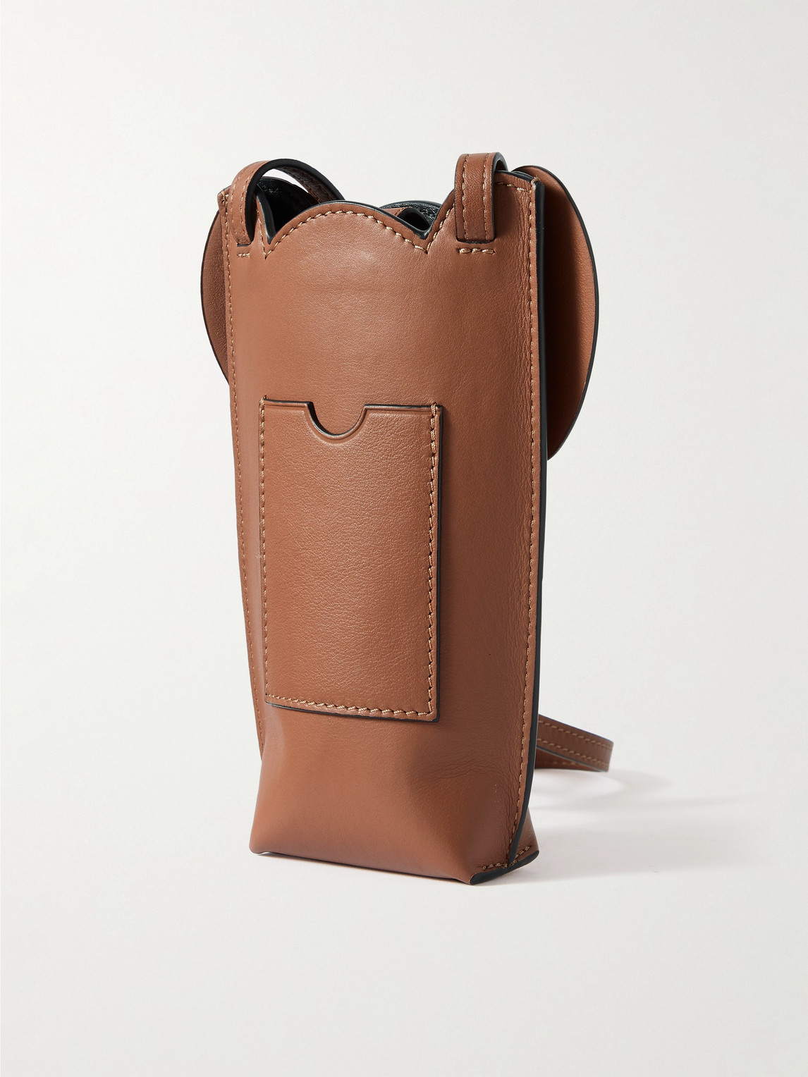 Shop Loewe Elephant Pocket Leather Messenger Bag In Brown
