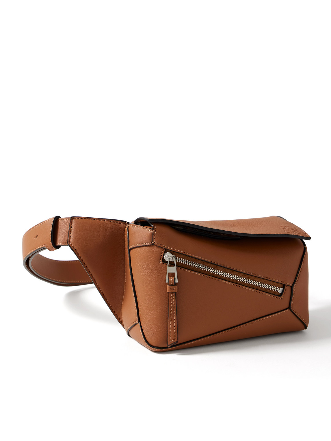 Loewe Puzzle Edge Mini Leather Belt Bag In Brown