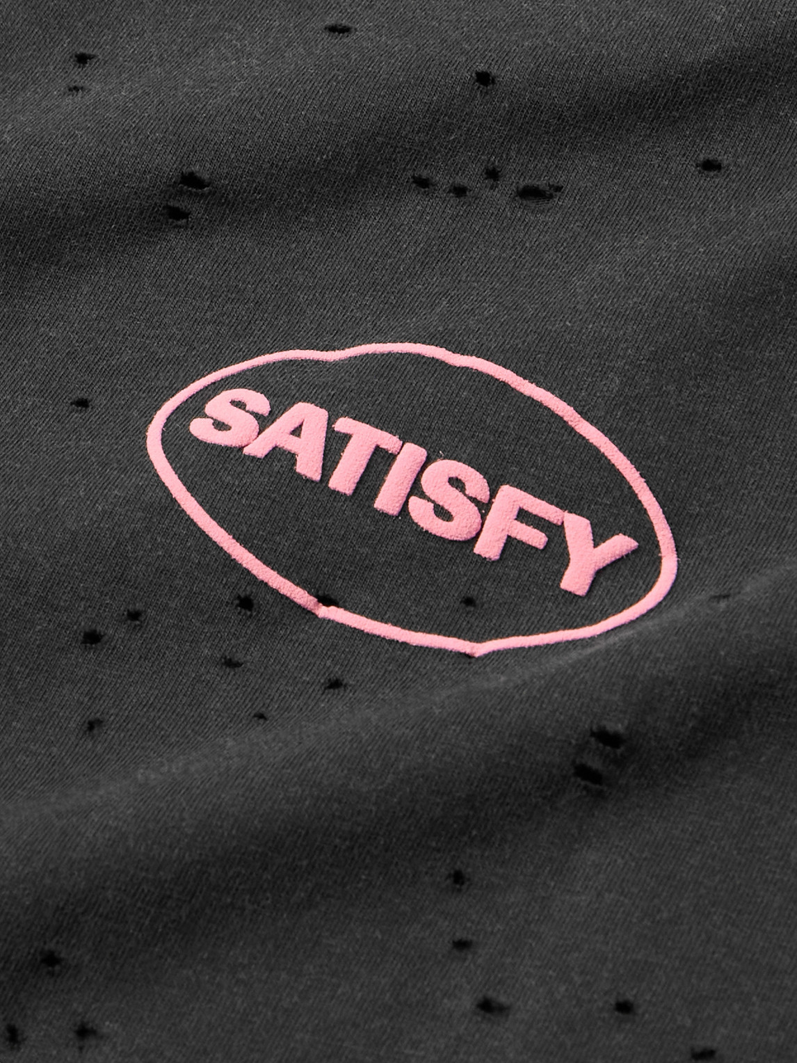 Shop Satisfy Distressed Logo-print Mothtech™ Organic Cotton-jersey Tank Top In Black