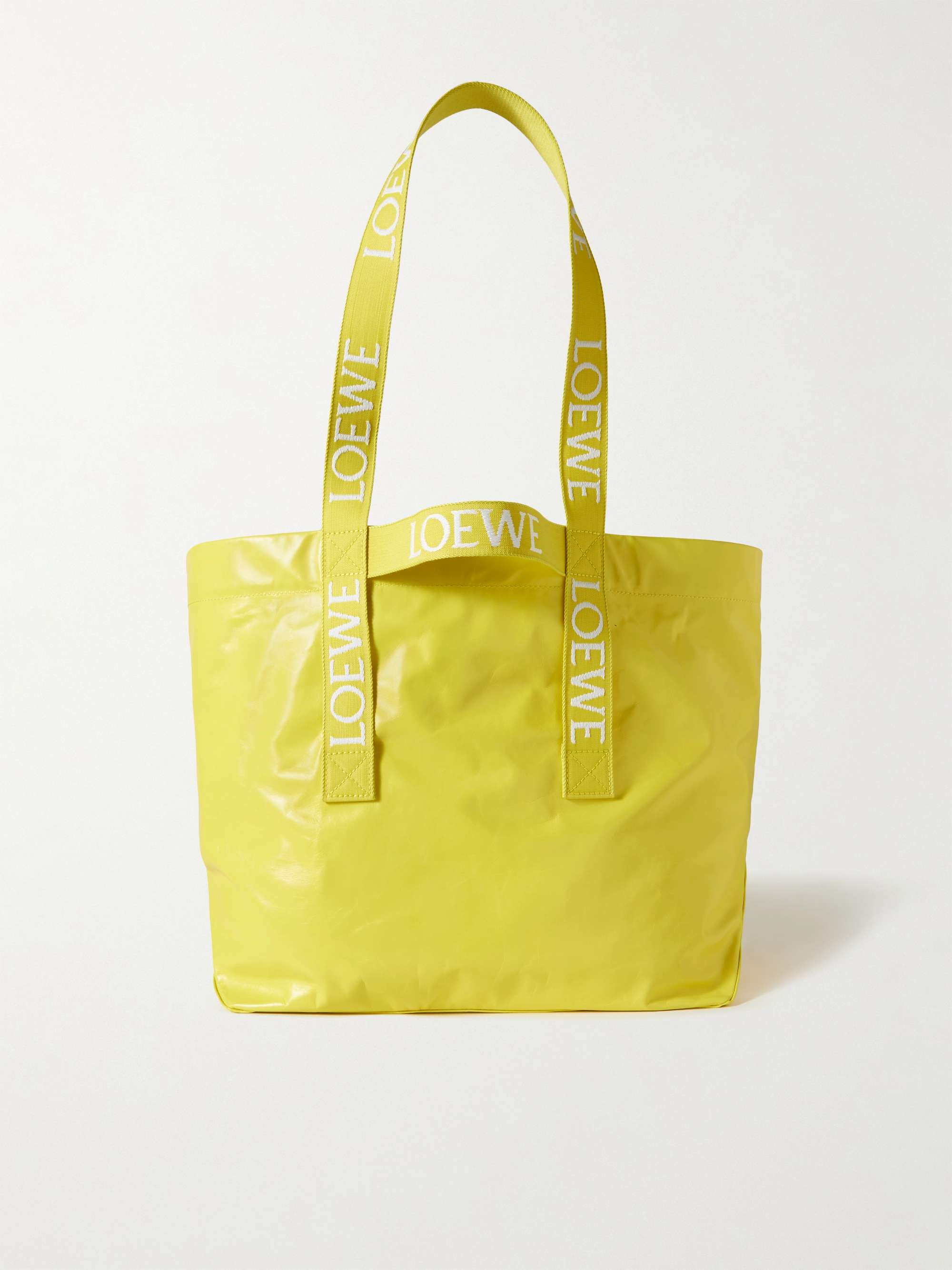 LOEWE Webbing-Trimmed Crinkled-Leather Tote Bag for Men | MR PORTER