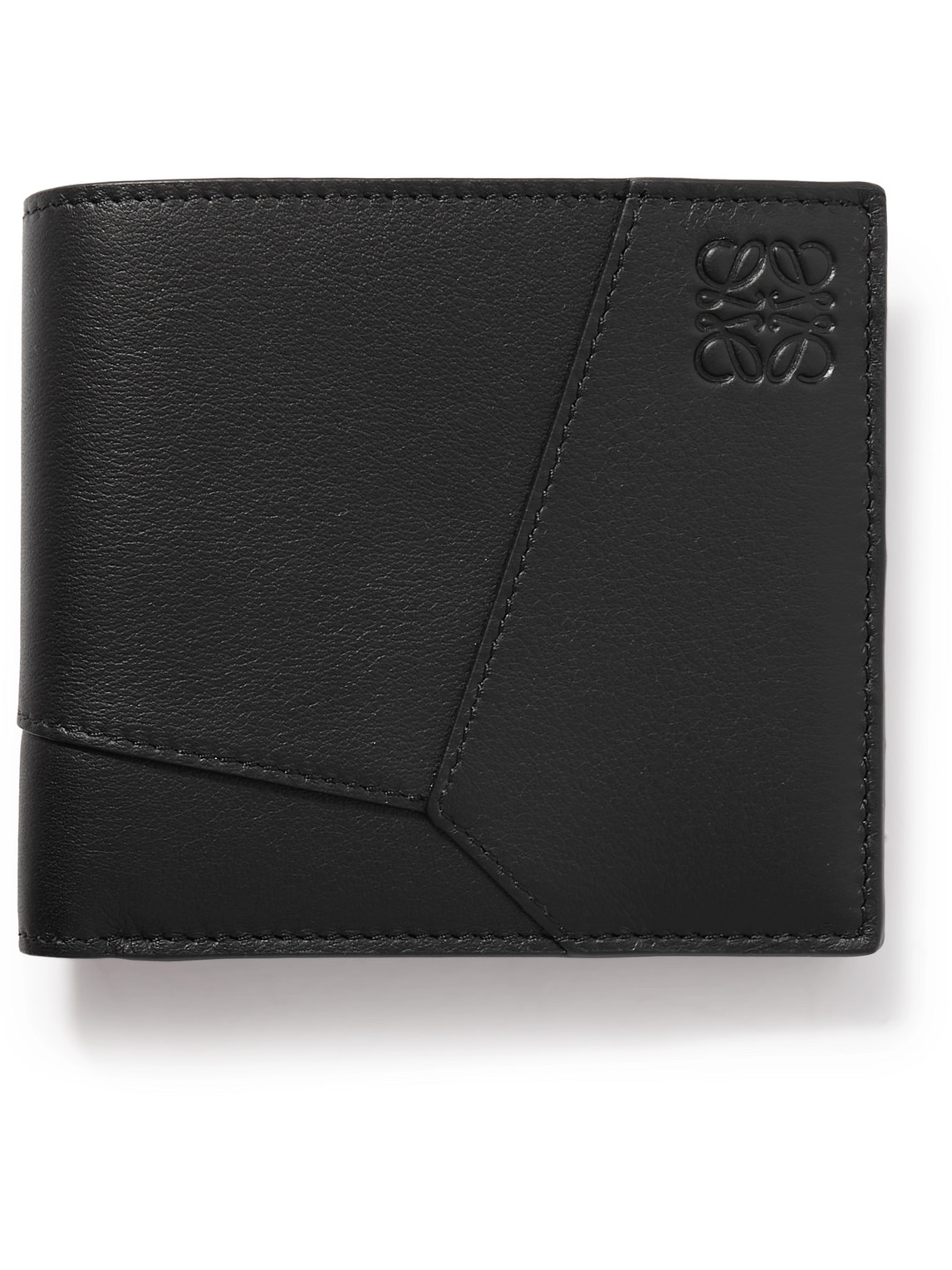 Loewe Puzzle Logo-embossed Leather Billfold Wallet In Black