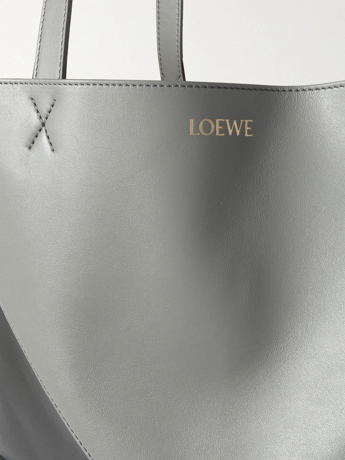 Shop Loewe Puzzle Large Two-tone Leather Tote Bag In Gray