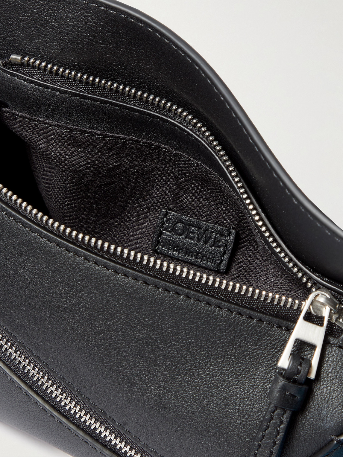 Shop Loewe Puzzle Edge Mini Leather Belt Bag In Black