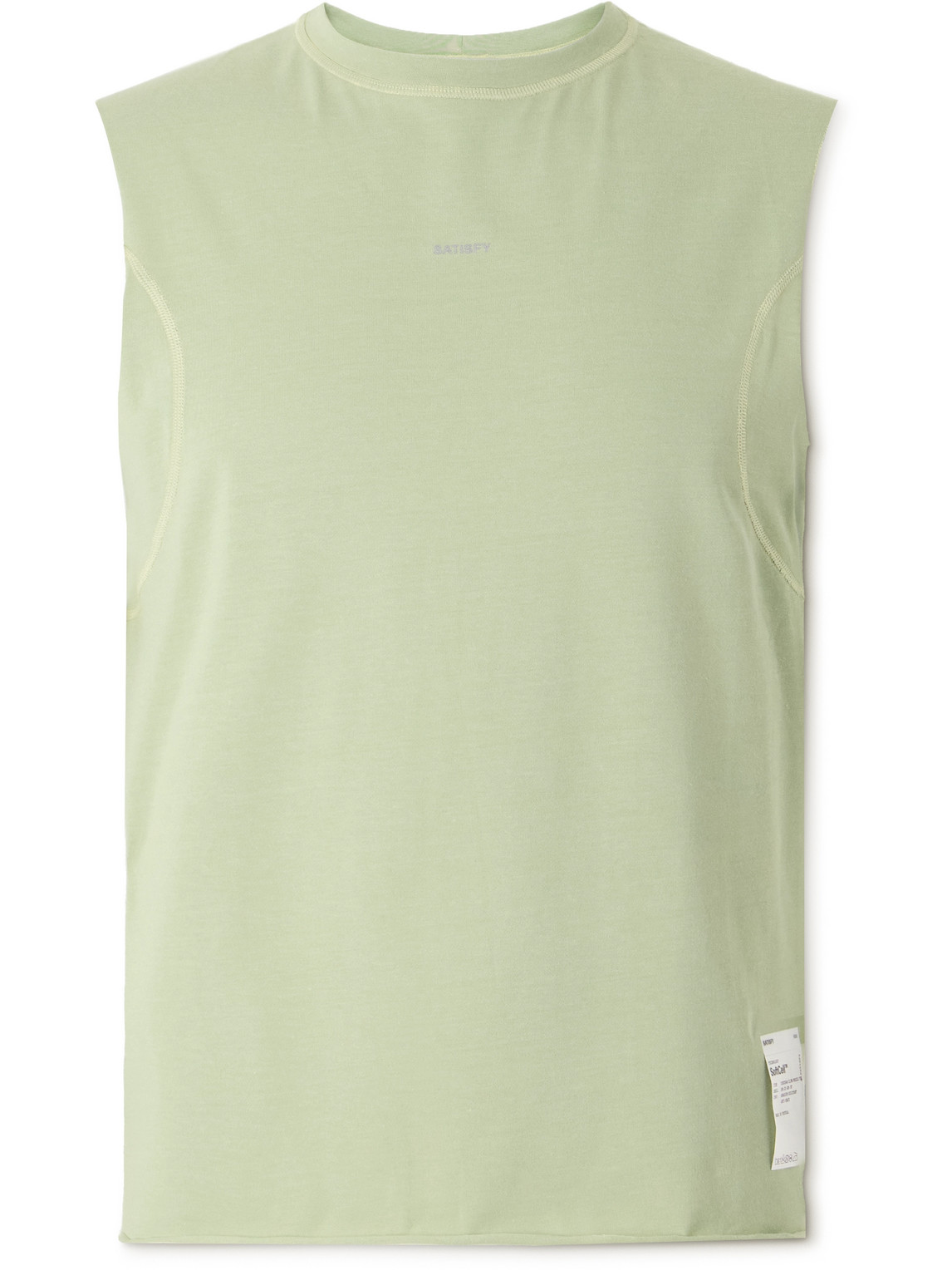 Satisfy Logo-print Softcell™ Cordura® Jersey Tank Top In Green