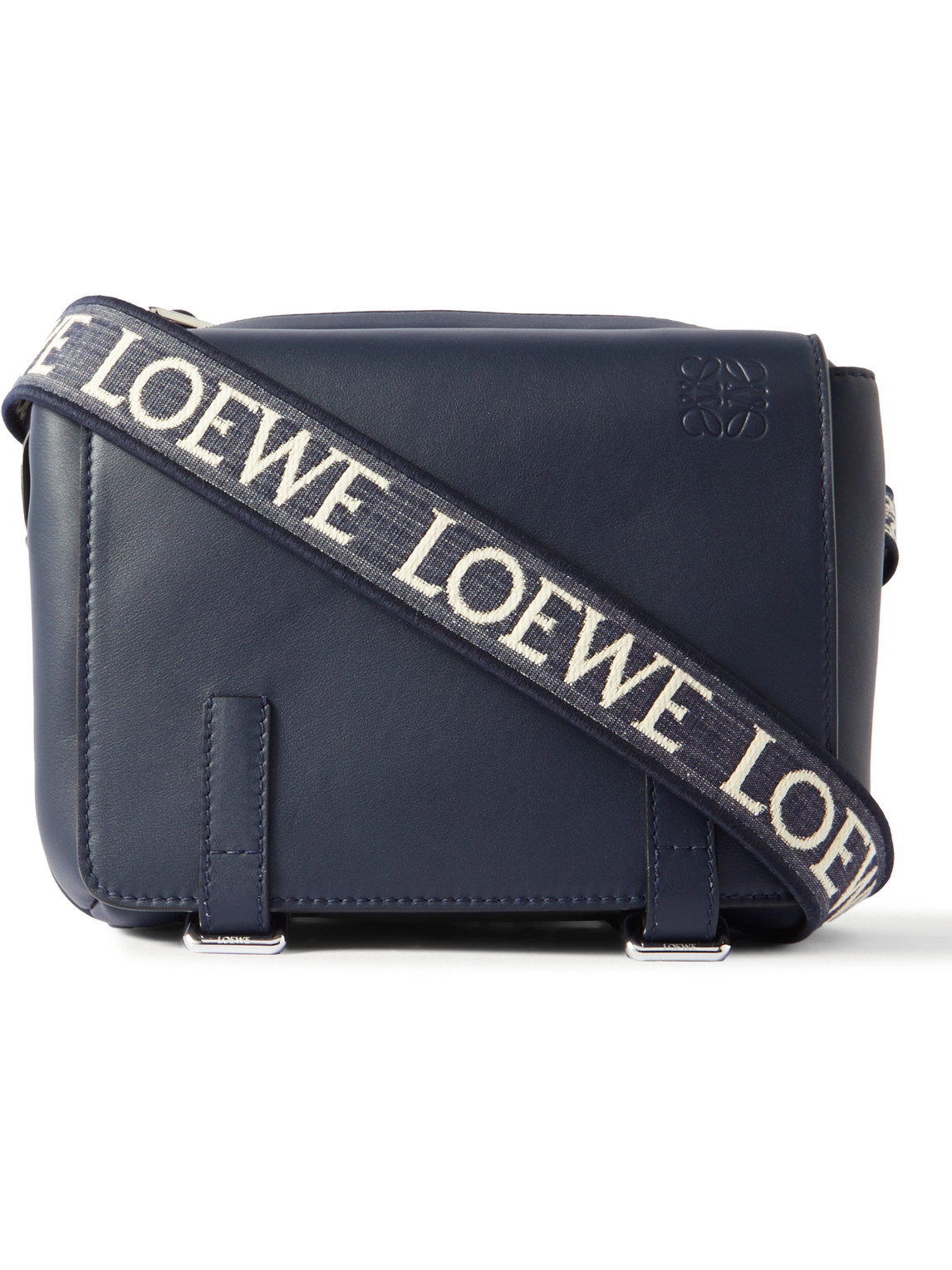 Loewe Military Leather Messenger Bag In Blue