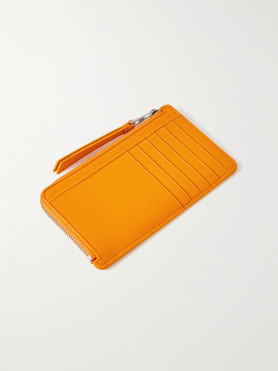 Shop Loewe Puzzle Logo-debossed Leather Zipped Cardholder In Orange