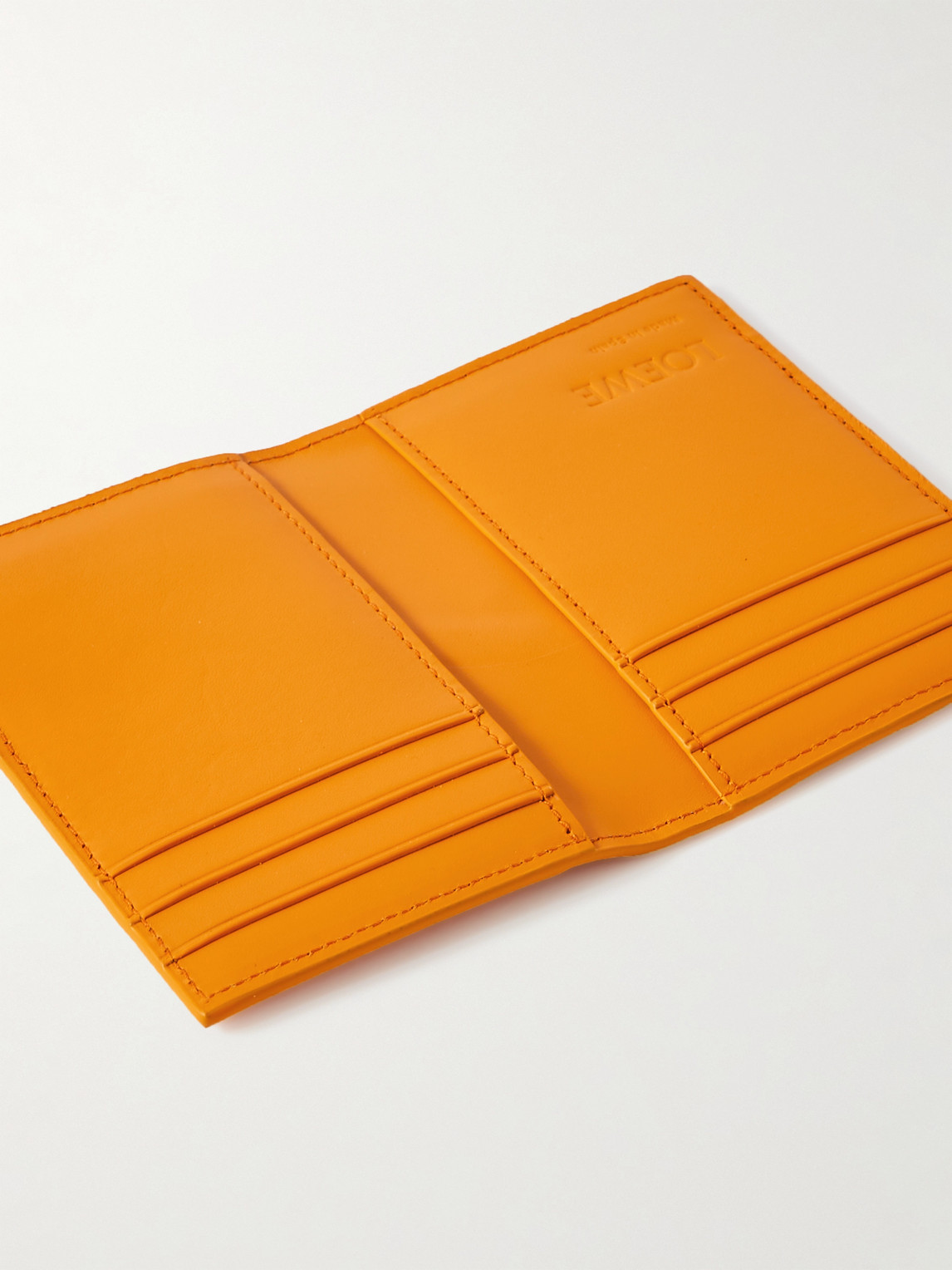 Shop Loewe Puzzle Logo-embossed Leather Cardholder In Orange