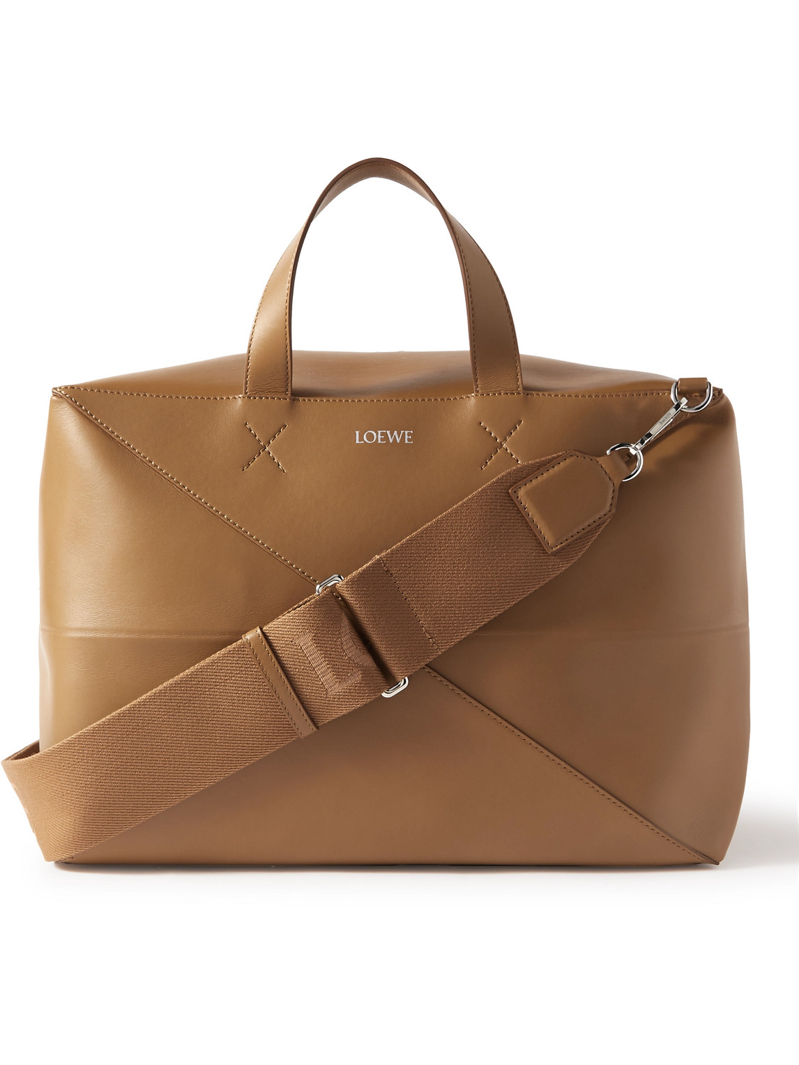 Loewe Puzzle Fold Large Convertible Leather Holdall In Brown