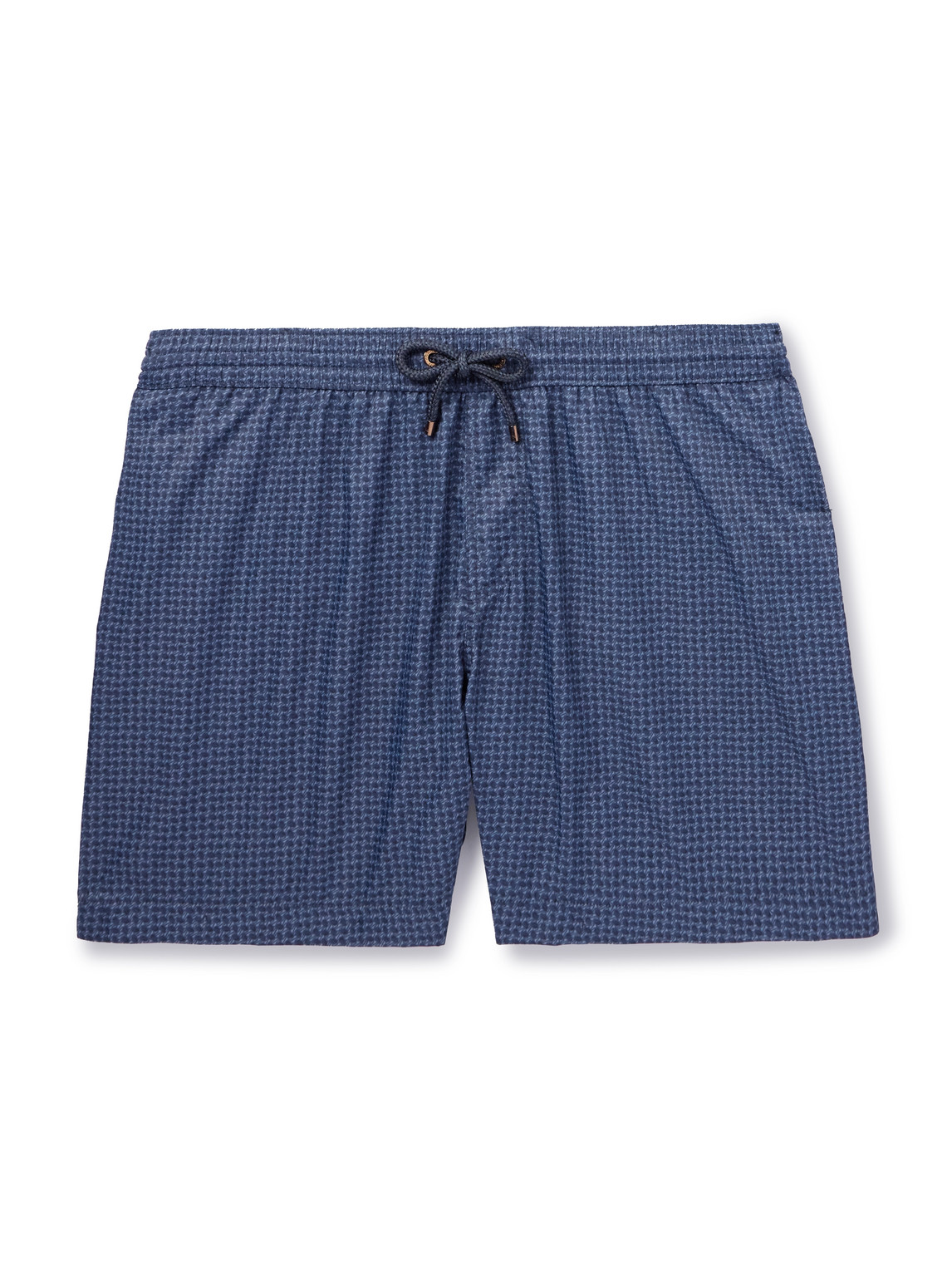 Agnona Straight-leg Mid-length Printed Swim Shorts In Blue