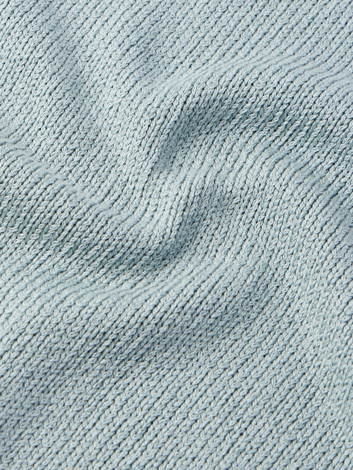 Shop Agnona Logo-appliquéd Silk And Cotton-blend Sweater In Blue