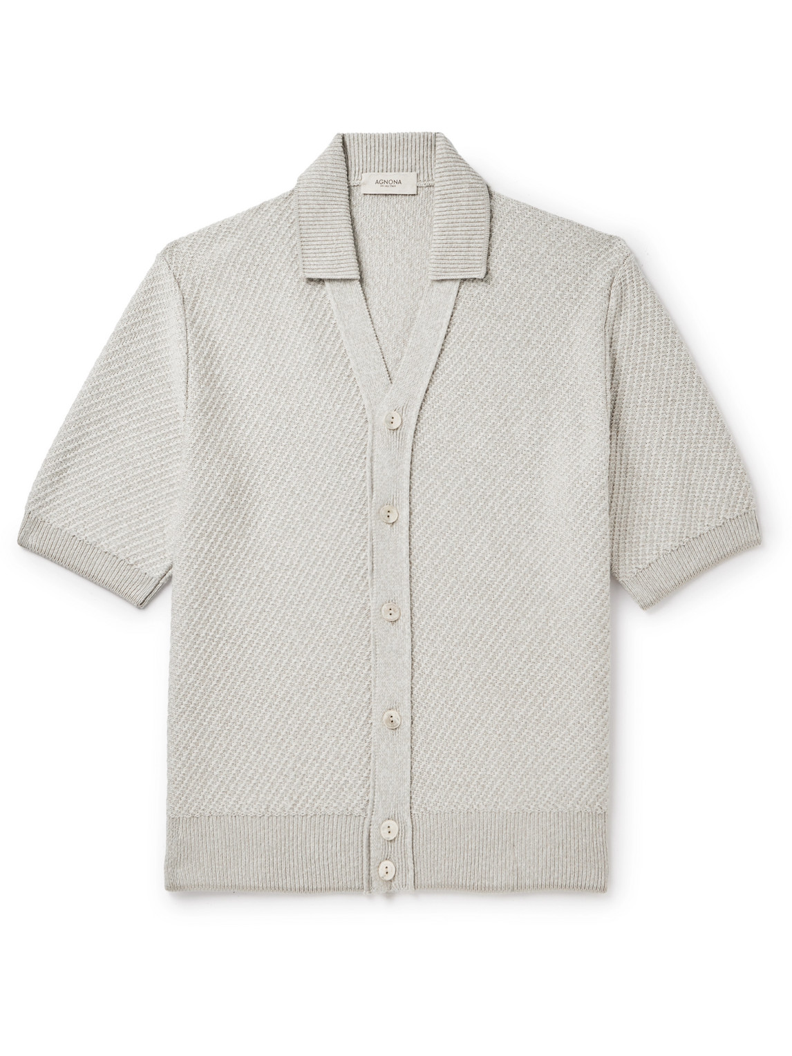 Agnona Cotton, Silk And Cashmere-blend Shirt In Gray