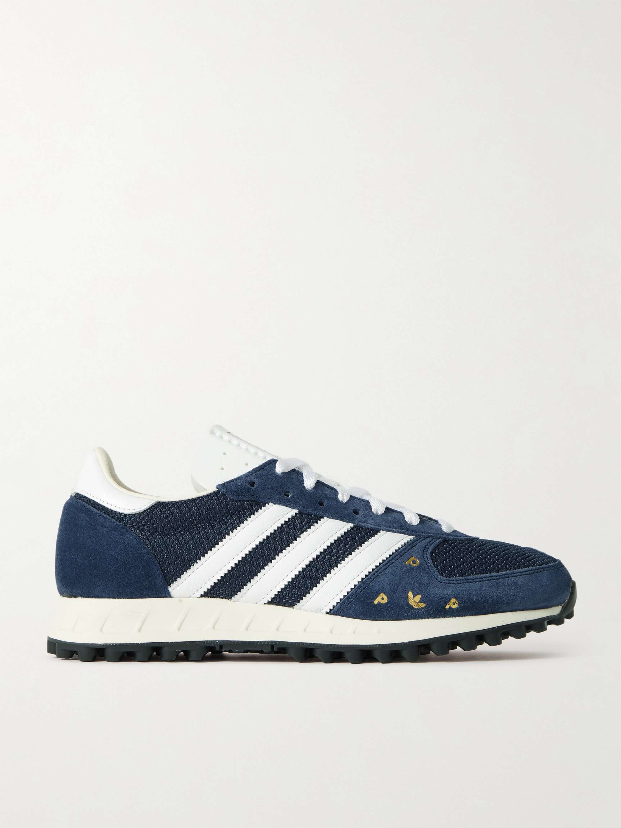 ADIDAS ORIGINALS + Pop Trading Co TRX Suede-Trimmed Mesh Sneakers for ...