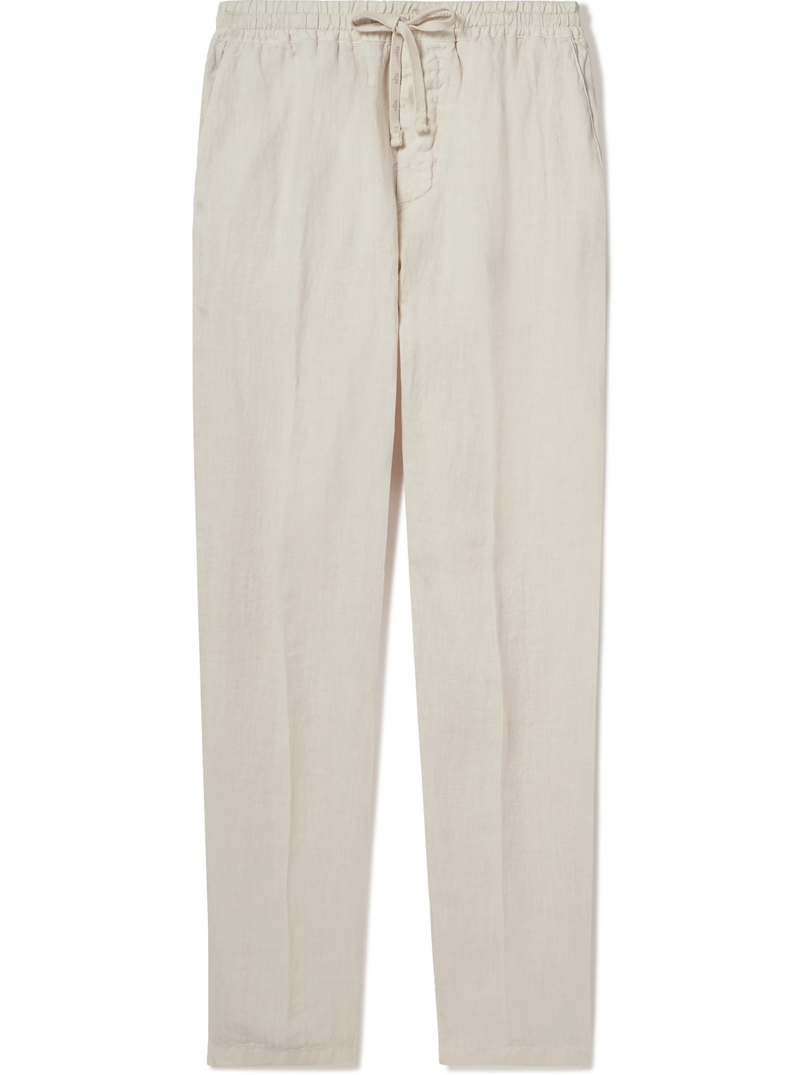 Altea Straight-leg Linen Drawstring Trousers In White