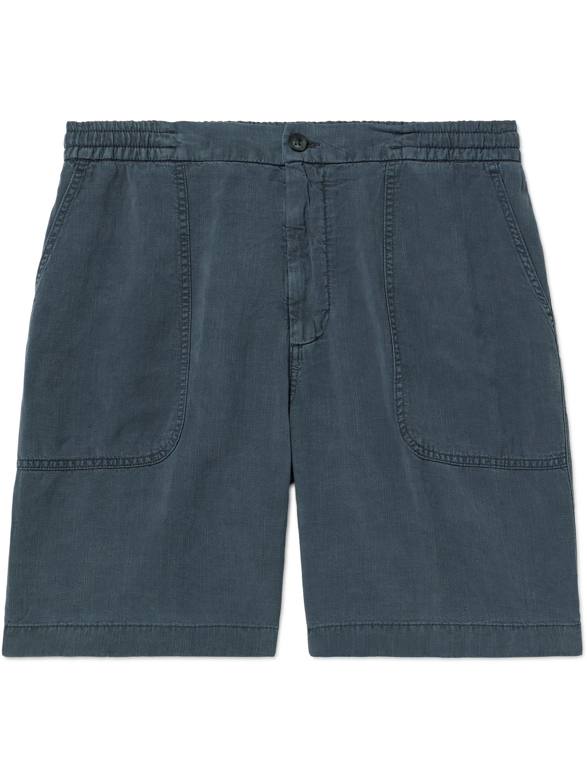 Altea Straight-leg Lyocell And Linen-blend Twill Bermuda Shorts In Blue