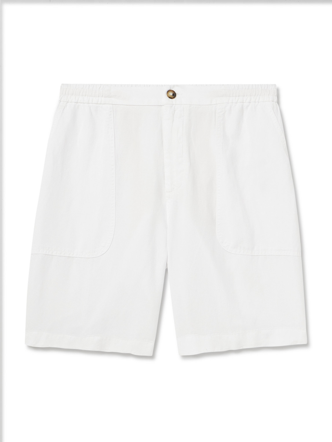 Altea Straight-leg Lyocell And Linen-blend Twill Bermuda Shorts In White