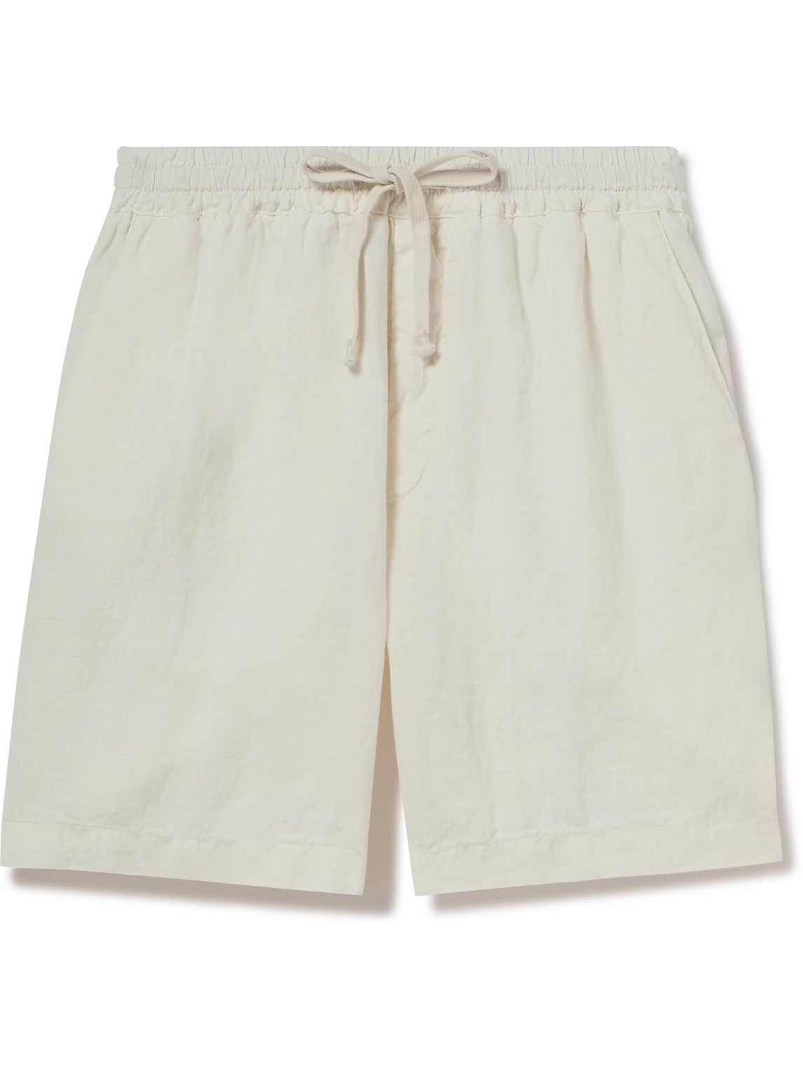 Altea Samuel Linen Drawstring Shorts In White