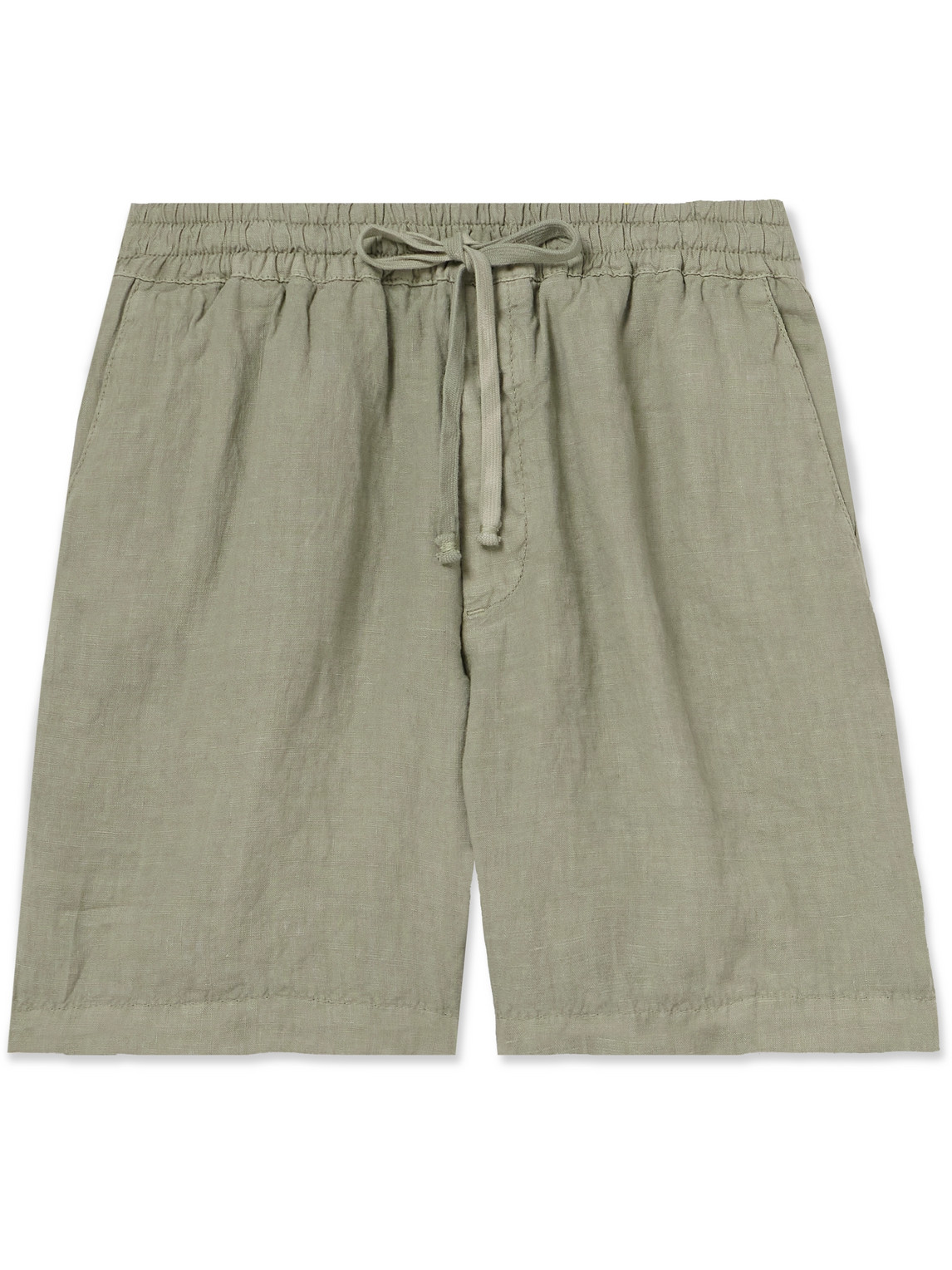 Altea Samuel Linen Drawstring Shorts In Green