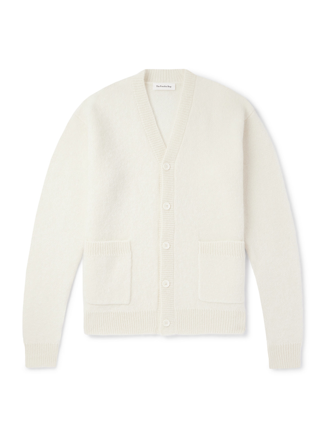 The Frankie Shop Lucas Ribbed-knit Cardigan In White