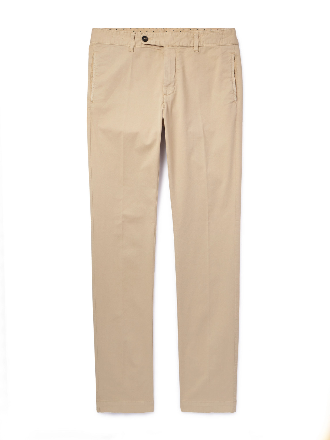 Massimo Alba Winch2 Slim-fit Straight-leg Cotton-blend Twill Trousers In Neutrals