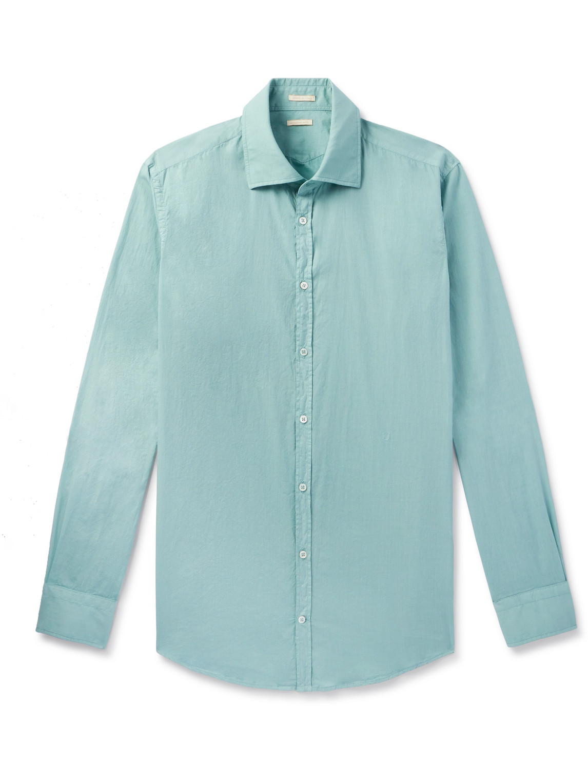 Massimo Alba Genova Cutaway-collar Cotton-voile Shirt In Blue